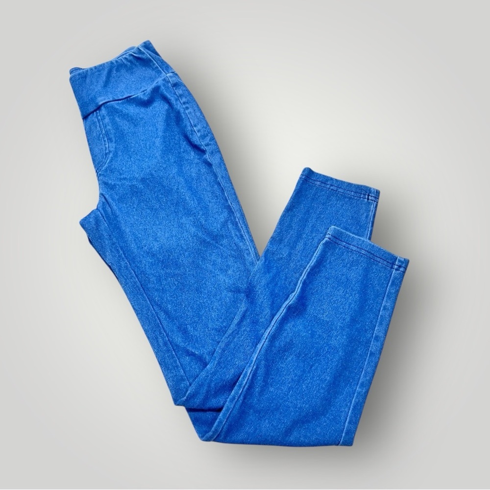 Shein Blue Women's Leggings Jeans Elastic Waist - Picture 11 of 11